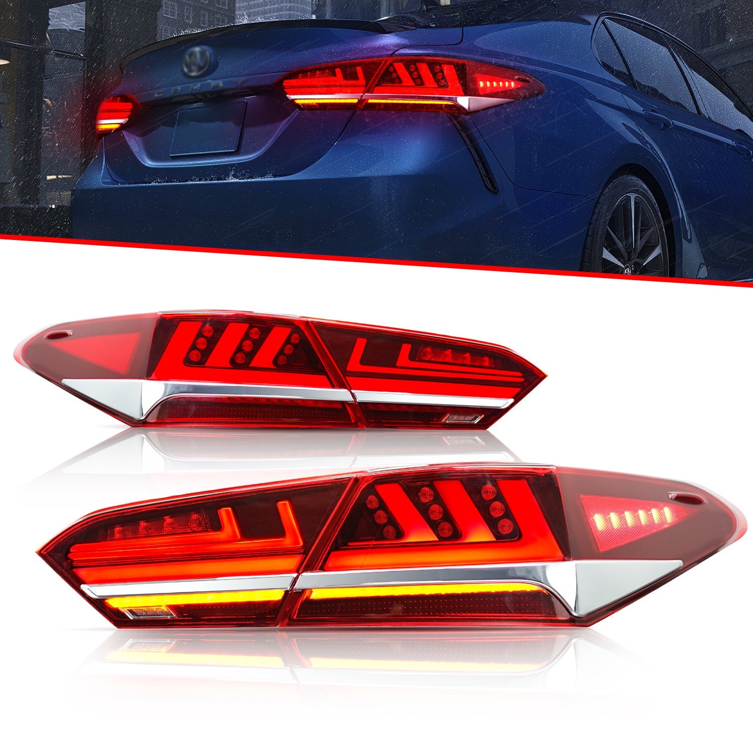 Archaic Full LED Tail Lights Assembly For Toyota Camry2018-2022