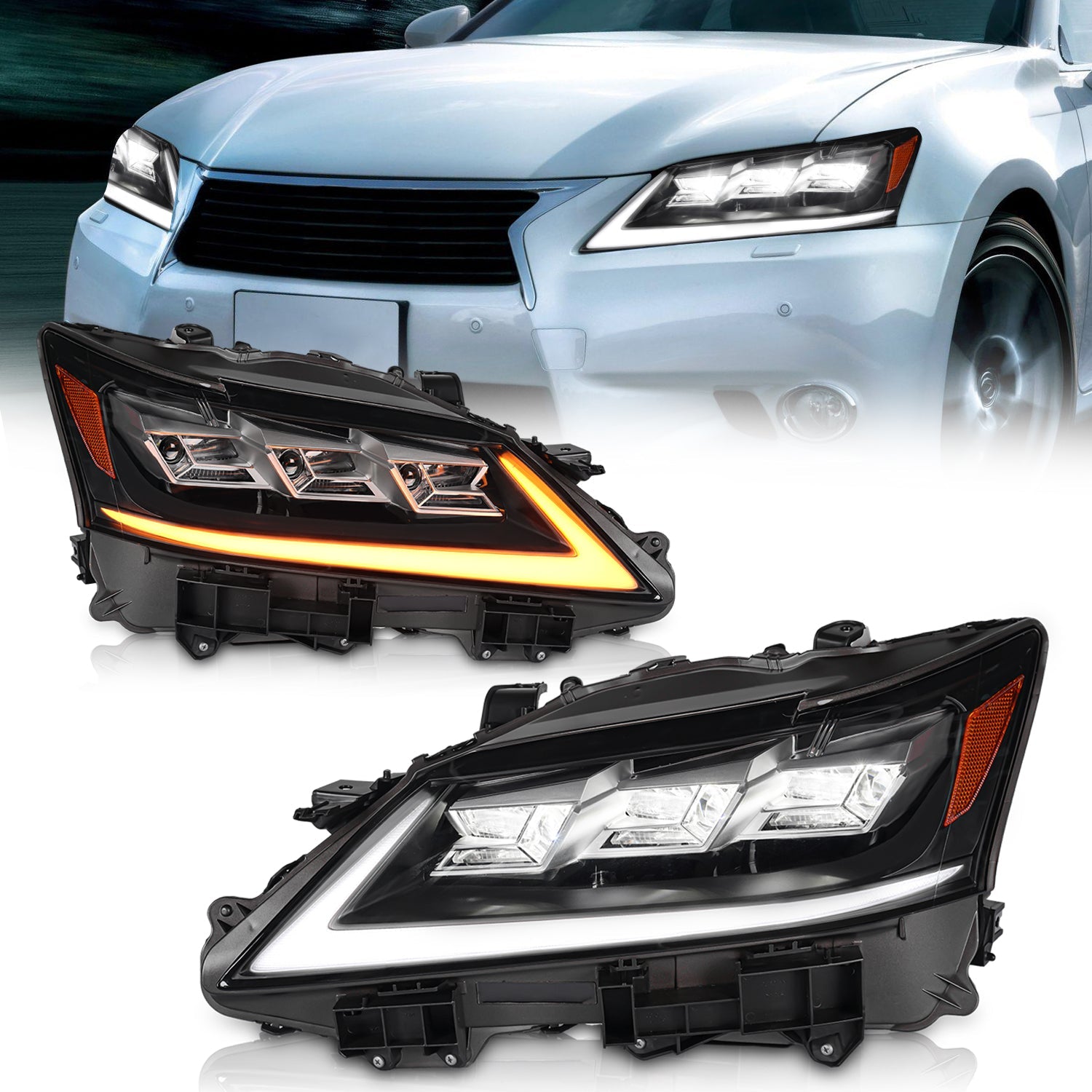 Archaic Full LED Headlights Assembly For Lexus GS250 GS300 2012-2015
