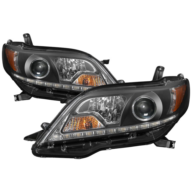 Spyder Toyota Sienna 2011-2014Projector Headlights - DRL LED - Black PRO-YD-TSEN11-DRL-BK