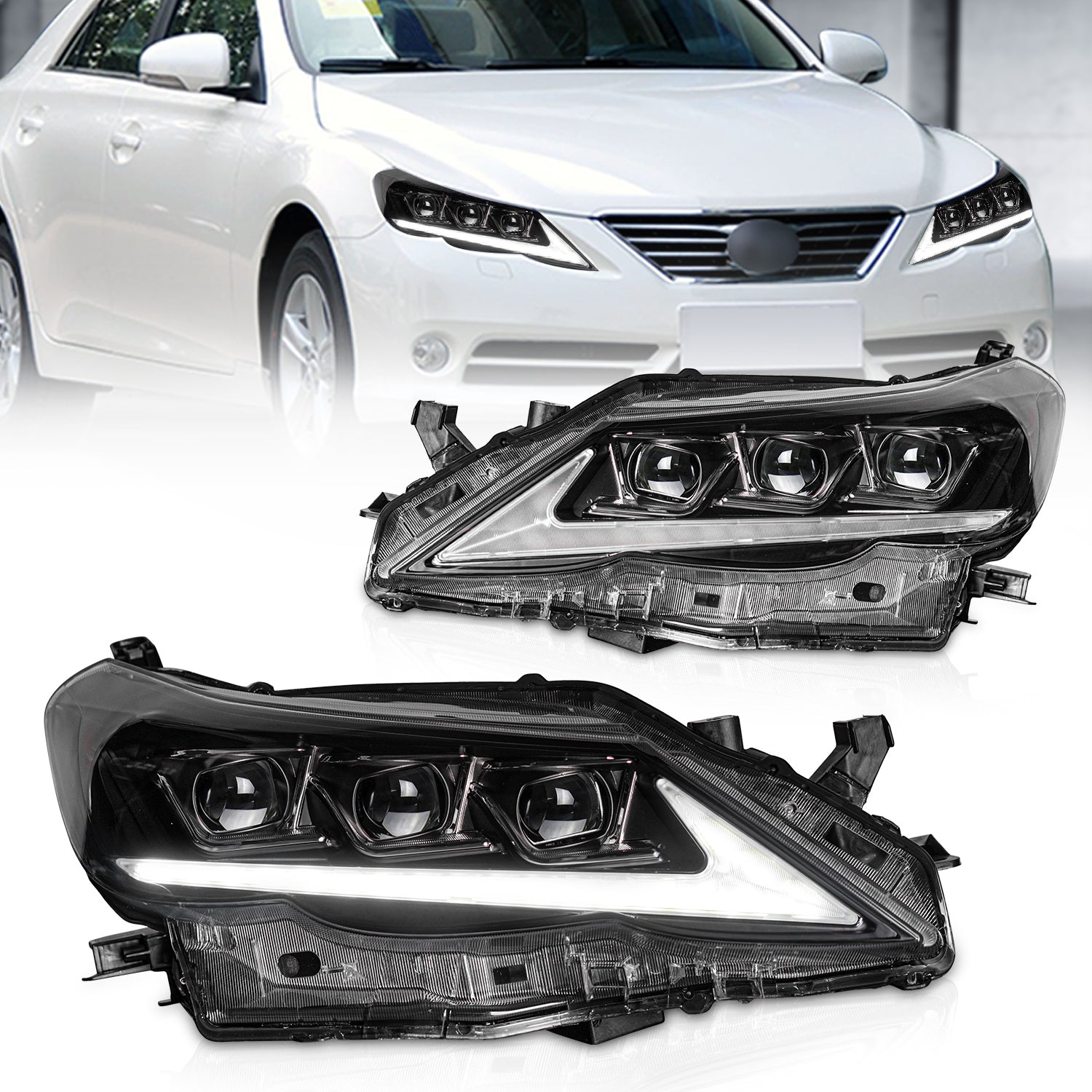 Archaic Full LED Headlights Assembly For Toyota Reiz/Mark X 2010-2013