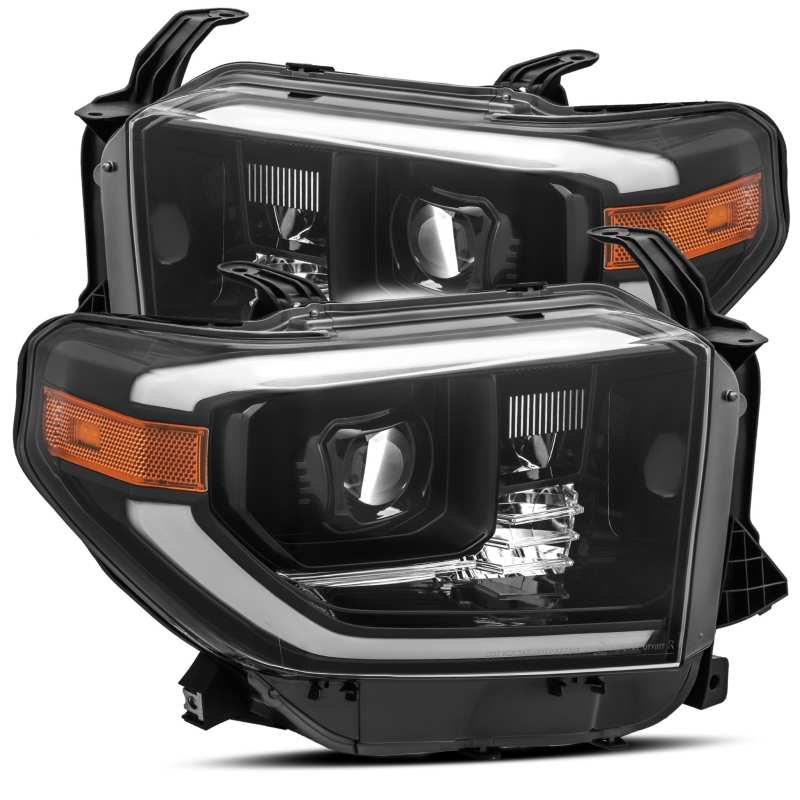 AlphaRex LUXX LED Projector Headlights Plank Style Alpha Black w/ Activ Light / DRL Toyota Tundra 2014-2020 | 880804