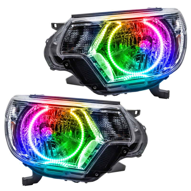 Oracle Pre-Assembled Headlights-Chrome SMD Colorshift W/ Simple Controller Toyota Tacoma 2012-2015 | orl8163-504