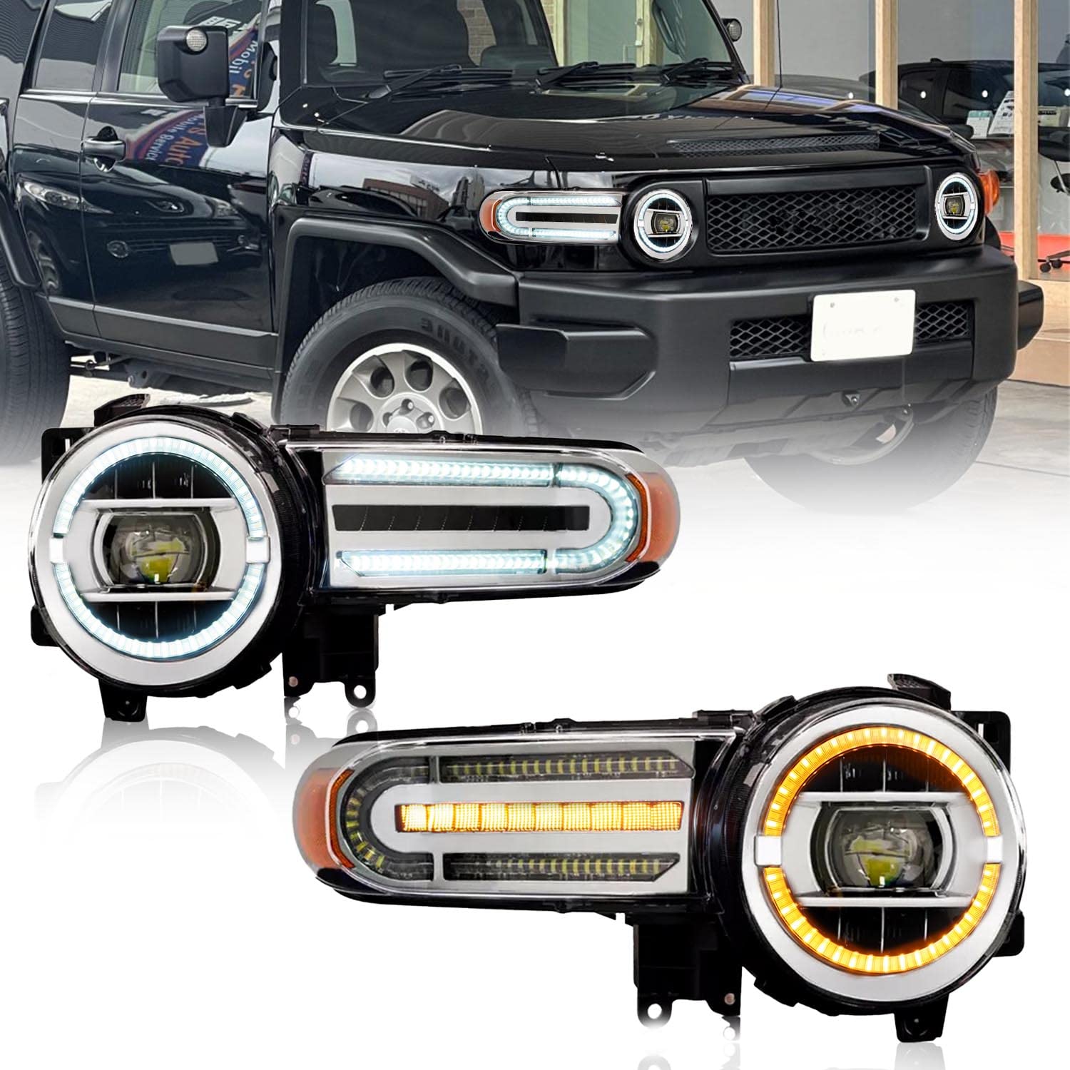 Archaic Full LED Headlights Assembly For Toyota FJ Cruiser 2007-21