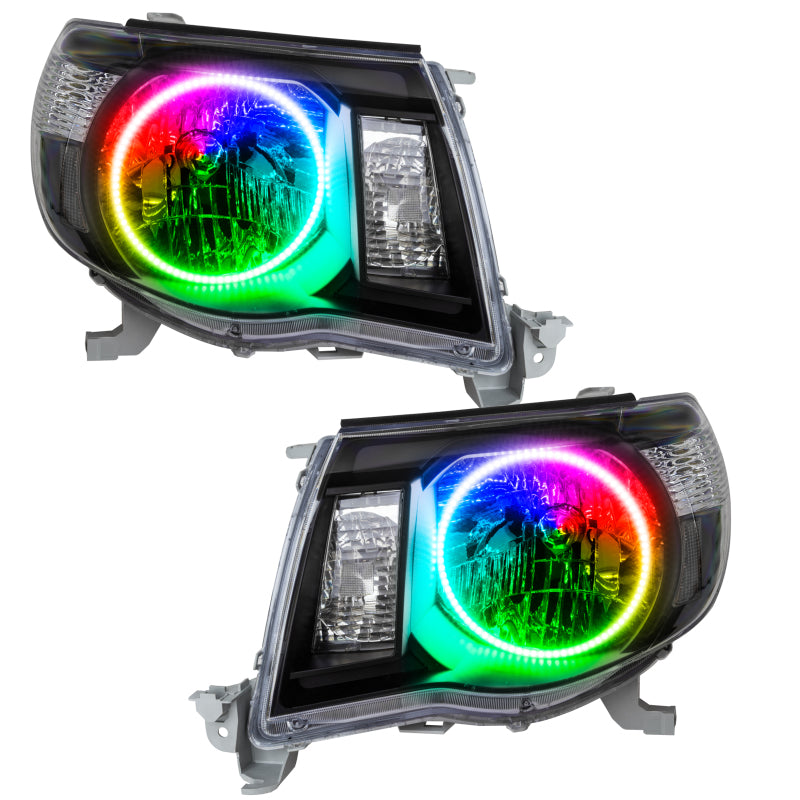 Oracle Pre-Assembled Halo Headlights SMD Black ColorSHIFT w/ No Controller Toyota Tacoma 2005-2011 | orl8161-334