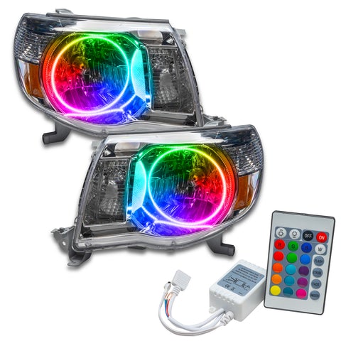 Oracle Pre-Assembled Halo Headlights SMD ColorSHIFT w/ Simple Controller Toyota Tacoma 2005-2011 | orl8109-504