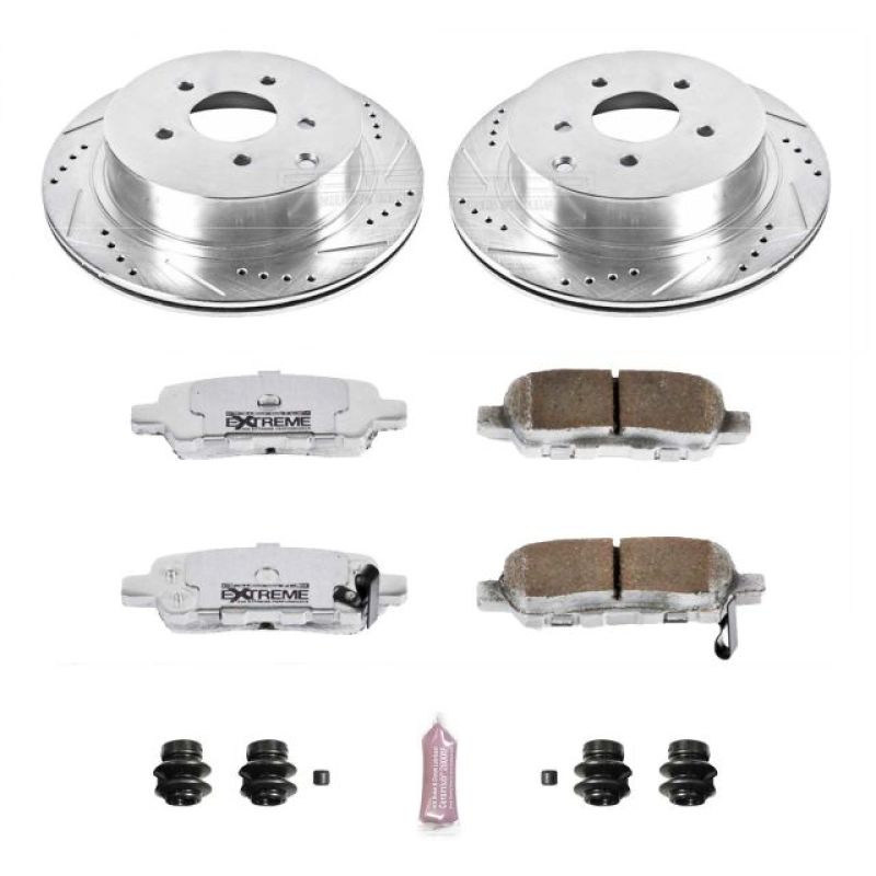 Power Stop Rear Z26 Street Warrior Brake KitInfiniti FX35 2003-2012 / FX45 2003-2008 / M37 2011-2013 / M56 2011-2013 / Q50 2014-2017 / Q60 2017 / Q70L 15-2017 / Nissan Murano 2003-21 / Qest 2004-2017 / Pathfinder 2013-2019 | K2427-26