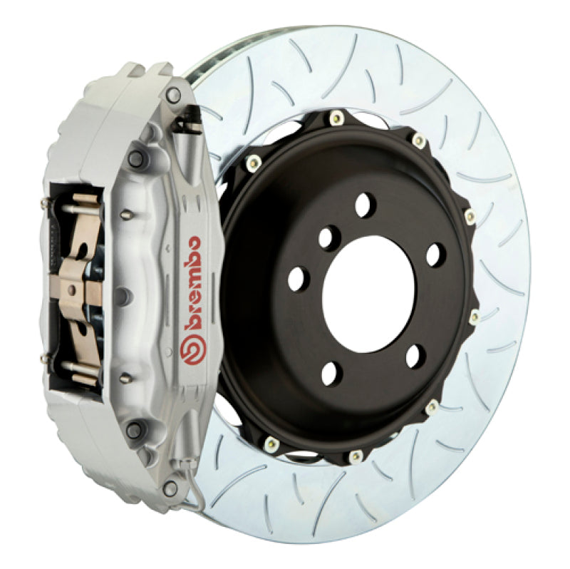 Brembo 04-17 WRX STi Front GT BBK 4 Piston Cast 2pc 355x32 2pc Rotor Slotted Type3-Silver | 1B3.8048A3