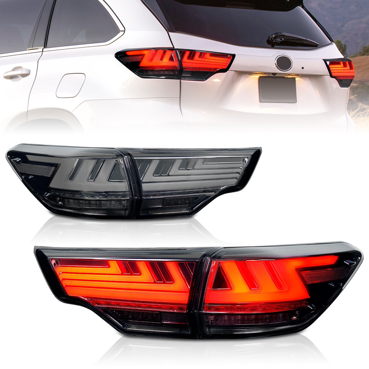 Archaic Full LED Tail Lights Assembly For Toyota Highlander 15-2019