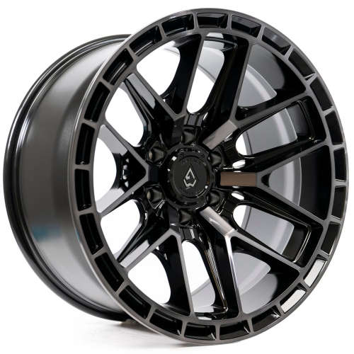 Arena Battle A114 20x9 +1 Gloss Black with Machined Double Dark Tint Faces and Lip