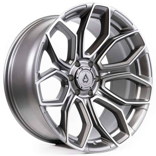 Arena Cobra A116 20x9 0 Textured Gunmetal Gray with Machined Spoke Faces and a Clear Coat
