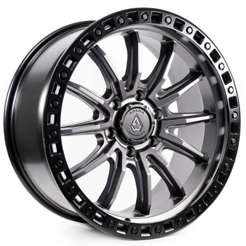 Arena Mission A103 17x9 0 Satin Gunmetal Gray with a Satin Black Lip Ring