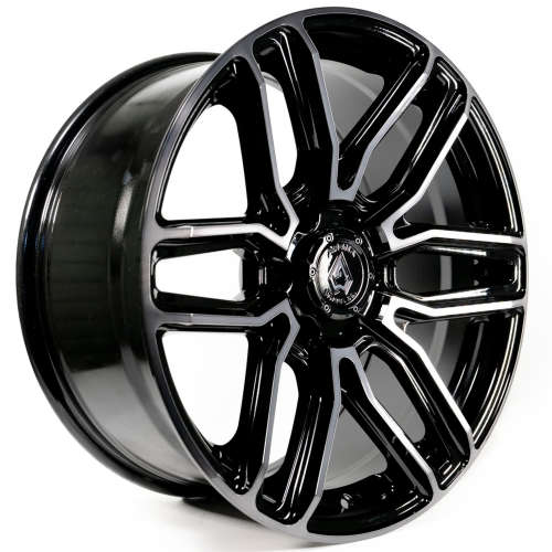 Arena Supreme A111 20x9 +20 Gloss Black with Brushed Double Dark Tint Spoke Faces
