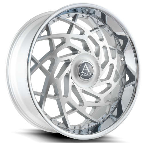 Azad AZ Reign22x9.5 +25 Silver with Machined Spoke Faces and Stainless Steel Lip