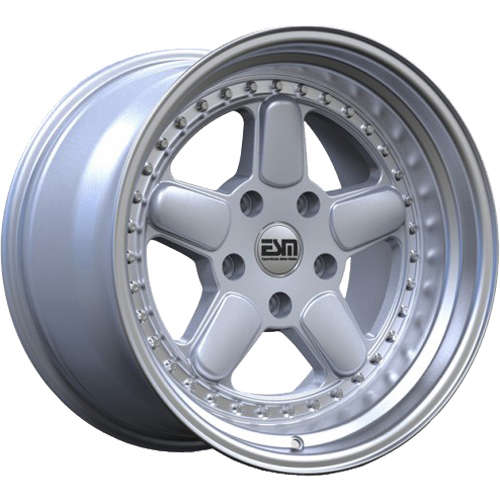 ESM ESM-005R17x8.5 +20 Silver with a Machined Lip