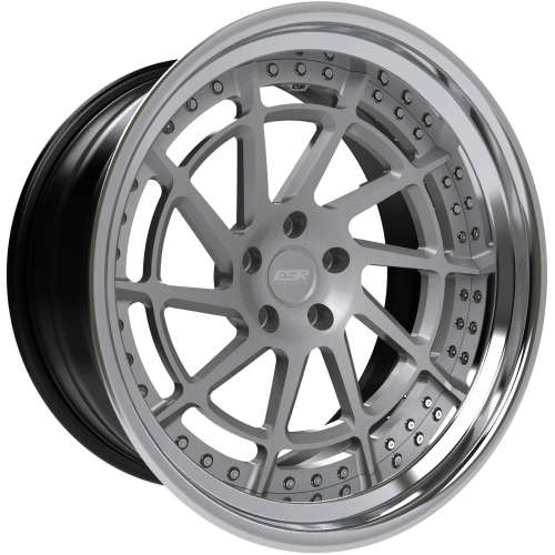 ESR Forged Classic ES10-R Classic19x11 +15 Matte Gray with a Polished Step Lip and Matte Black Barrel with Exposed Hardware