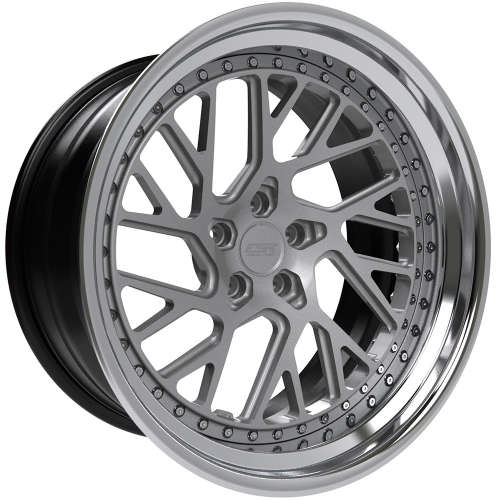 ESR Forged Classic ES11-T Classic18x8.5 +38 Silver with a Polished Step Lip and Matte Black Barrel with Exposed Hardware