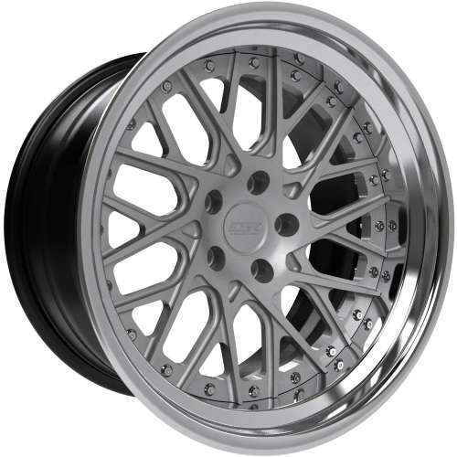 ESR Forged Classic ES13 Classic18x9.5 +25 Graphite Gray with a Polished Step Lip and Matte Black Barrel with Exposed Hardware