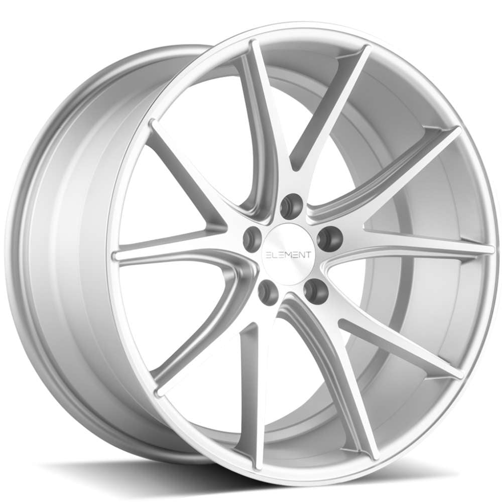 Element EL3620x9 +20 Silver with Machined Spoke Faces and Outer Lip Ring