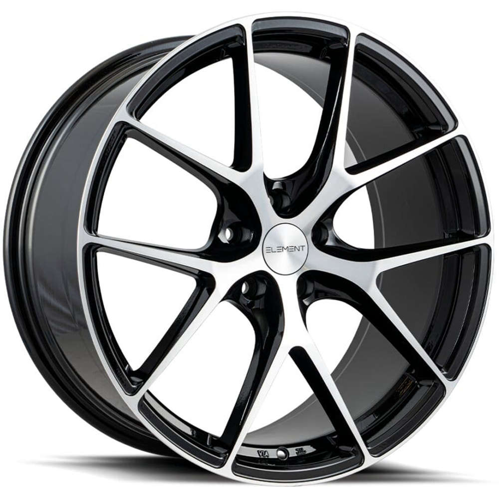 Element EL4420x10.5 +42 Gloss Black with Machined Spoke Faces and Outer Lip Ring