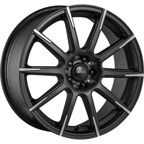 Focal F-52 452 17x8 +42 Satin Black with Diamond Cut Spoke Tips