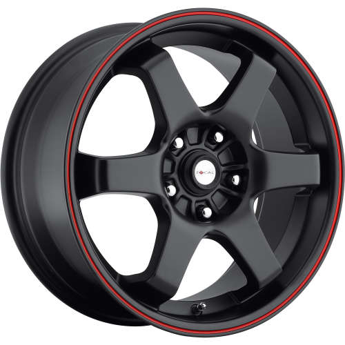 Focal X 421 17x7.5 +42 Matte Black with Red Stripe