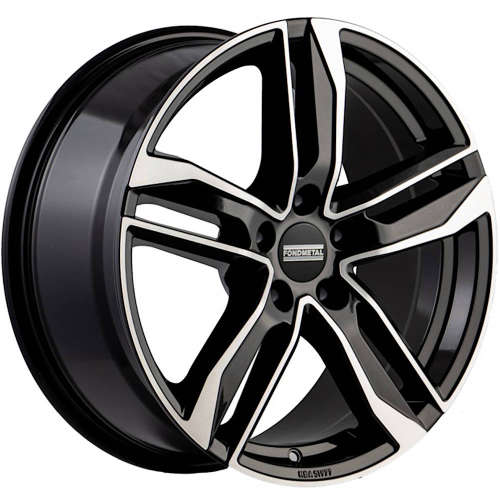 Fondmetal Hexis 192MB 19x8.5 +32 Gloss Black with Machined Spoke and Lip Accents