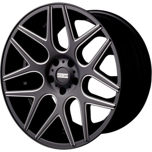 Fondmetal STC-MS 181BM 20x10.5 +20 Matte Black with Milled Spoke Edges and Windows