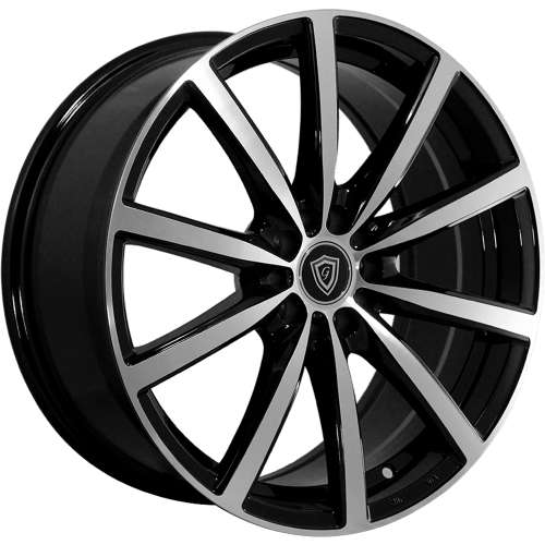 G-Line G001318x8 +35 Black with Machined Spoke Faces and Outer Lip