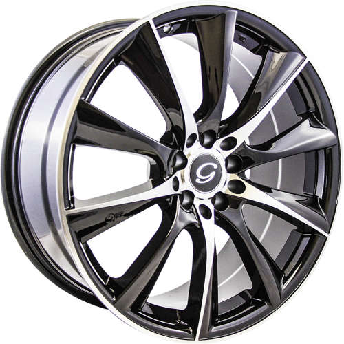 G-Line G001918x8 +35 Polished with Black Spoke Accents and Lip
