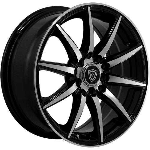 G-Line G004315x6.5 +35 Black with Machined Spoke Faces and Outer Lip