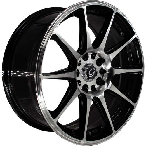 G-Line G005118x8.5 +35 Black with Machined Polished Spoke Faces and Outer Lip