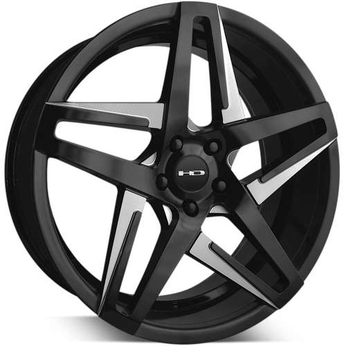 HD Hairpin18x8 +35 Satin Black with Milled Spoke Accents