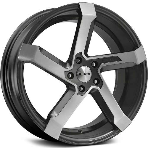 HD Kink20x8.5 +35 Gunmetal Gray with Machined Brushed Spoke Faces