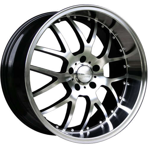 HD MSR20x10 +25 Gloss Black with Machined Spoke Faces and Lip