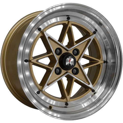 HD RS-L15x8 +25 Gold with a Machined Lip