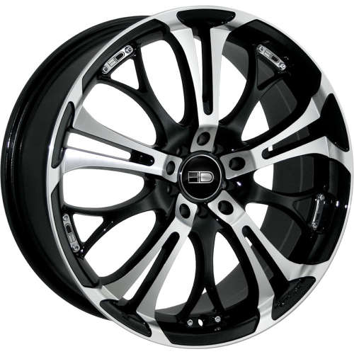 HD Spinout18x7.5 +35 Gloss Black with Machined Spoke and Lip Accents