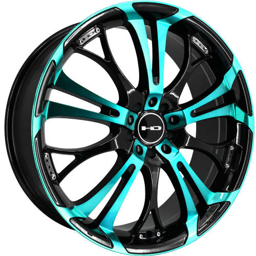 HD Spinout20x8 +45 Teal with Black Accents