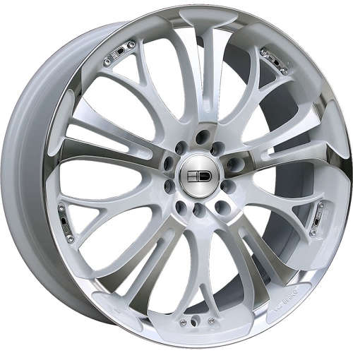 HD Spinout20x8 +35 White with Machined Spoke and Lip Accents