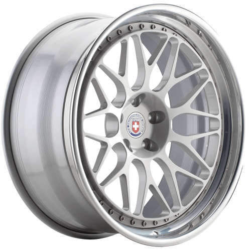 HRE 30018x8.5 +40 Gloss Silver with a Polished Step Lip and Raw Inner Barrel