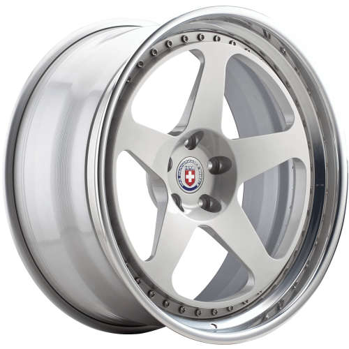 HRE 30519x8.5 +40 Gloss Silver with a Polished Step Lip and Raw Inner Barrel