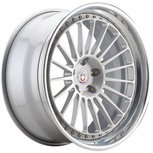 HRE 30918x9.5 +25 Gloss Silver with a Polished Step Lip and Raw Inner Barrel
