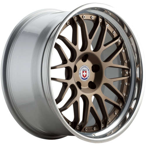 HRE C10018x9.5 +25 Satin Bronze Center with a Polished Clear Outer and Gloss Silver Inner