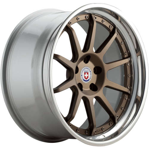 HRE C10319x9.5 +22 Satin Bronze Center with a Polished Clear Outer and Gloss Silver Inner
