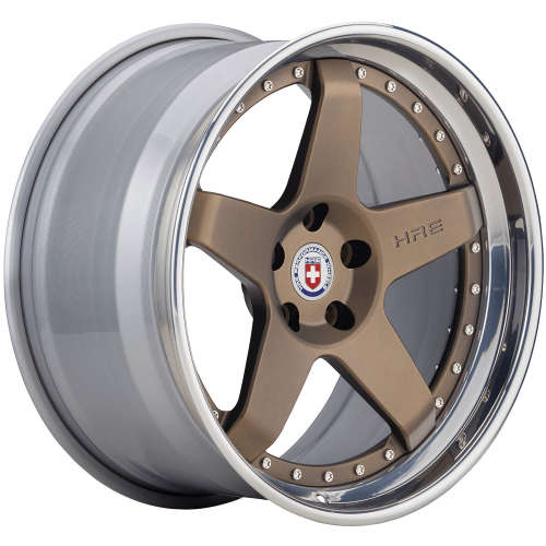 HRE C10518x9.5 +25 Satin Bronze Center with a Polished Clear Outer and Gloss Silver Inner