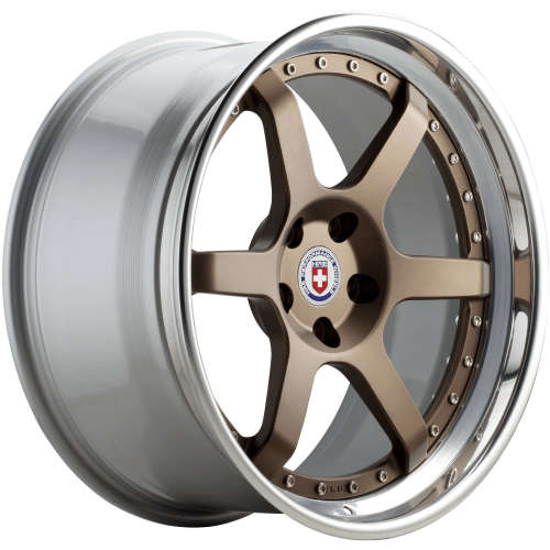 HRE C10618x8.5 +35 Satin Bronze Center with a Polished Clear Outer and Gloss Silver Inner