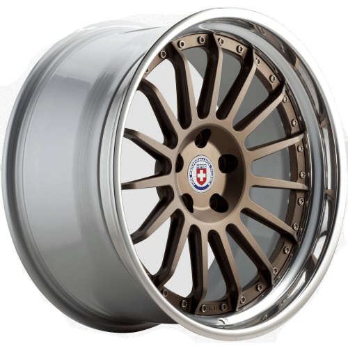 HRE C10918x8.5 +40 Satin Bronze Center with a Polished Clear Outer and Gloss Silver Inner