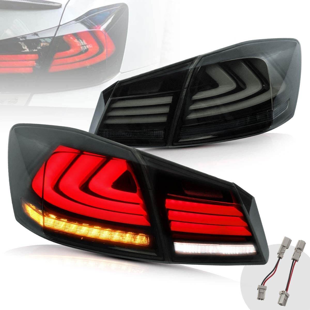 VLAND 13-15 Accord Full LED Sequential Tail Lights ABS PMMA GLASS Material