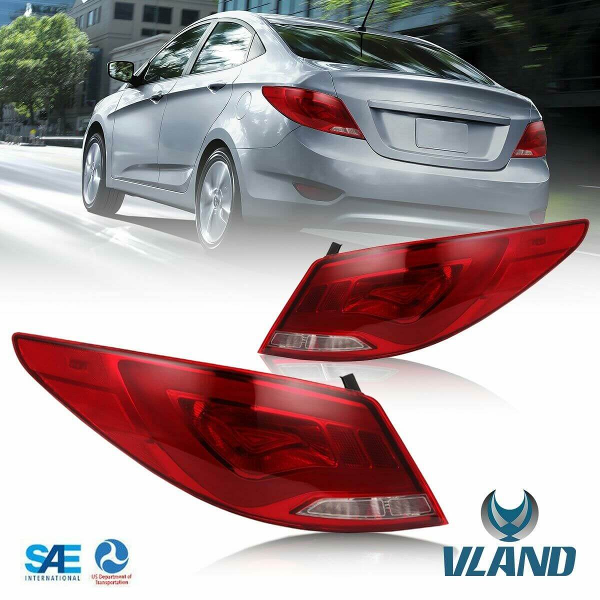 VLAND 10-18 Accent / Verna / Solaries Full LED Tail Lights