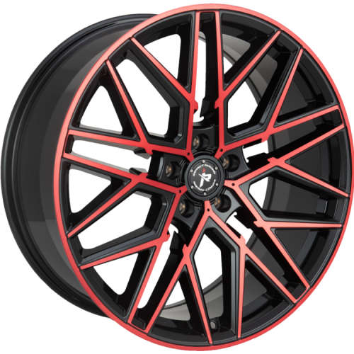 Impact Racing 602 602BMRF 20x8.5 +35 Gloss Black with Red Machine Spoke Faces