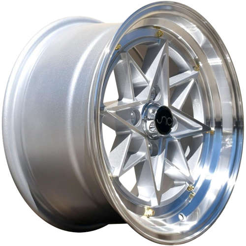 JNC JNC02515x8 +25 Silver with Machined Spoke Faces and Gold Rivets